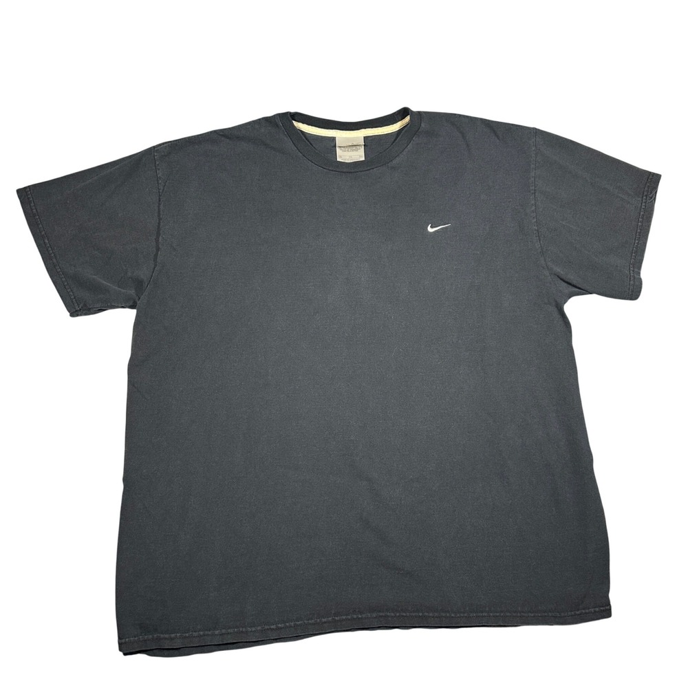 Y2K Nike Mens XL Embroidered Swoosh Logo Short Sleeve T-Shirt Black Tee